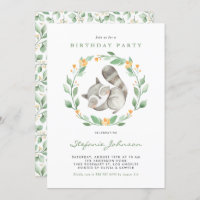 Acuarela Bebé Raccoon Wreath Niños Cumpleaños