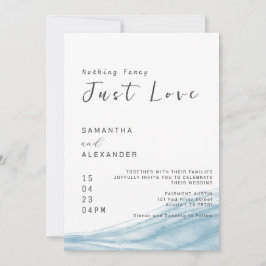 Invitación Acuarela Blue Ocean Casual Coastal Beach Wedding