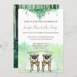 Invitación Acuarela boda de estilo rústico