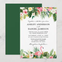 Acuarela Boda de flamenco floral tropical