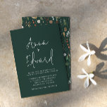 Invitación acuarela boda floral botánica verde moderno<br><div class="desc">acuarela boda floral botánica floral estiloso moderno minimalista carta de invitación a la boda verde.</div>