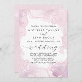 Invitación Acuarela | Boda rosa y púrpura
