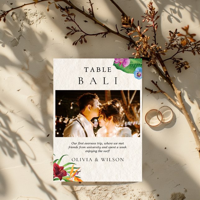 Invitación Acuarela Boda tropical Número de tabla de fotos (Subido por el creador)