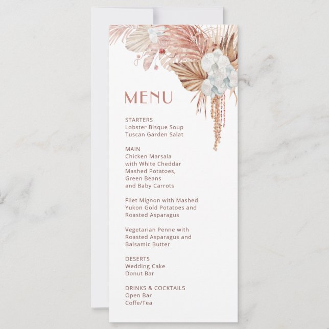 Invitación Acuarela Boho Floral    (Anverso)