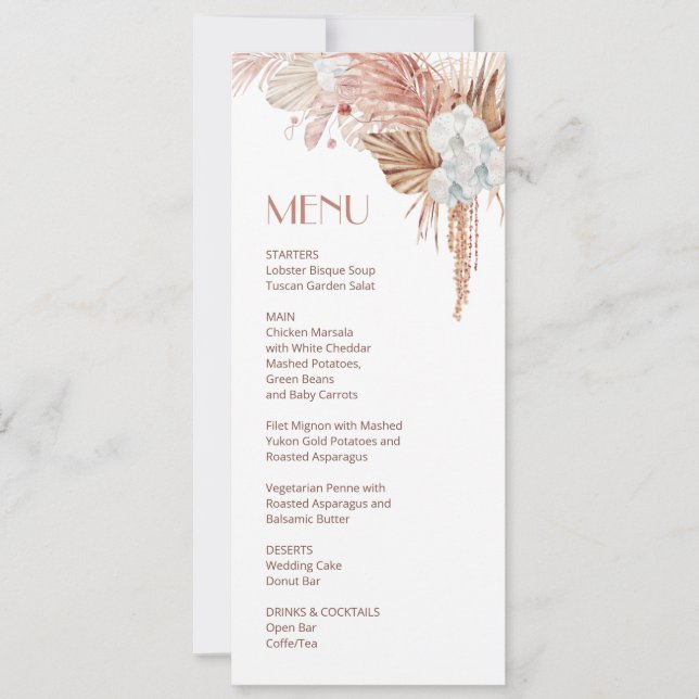 Invitación Acuarela Boho Floral    (Anverso)