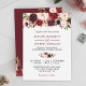 Invitación Acuarela Borgoña Rojo Floral Rustico Boho Boda (Subido por el creador)