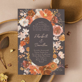 Invitación Acuarela Botánica De Cobre Fluorosa Moderna