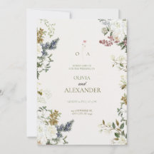 Acuarela botánica de siempreviva y rosa blanca con