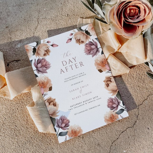 Invitación Acuarela Botánica Después Del Brunch Boda (Subido por el creador)