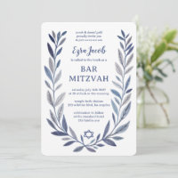 Acuarela botánica Estrella de David Bar Bat Mitzva