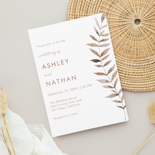 Invitación Acuarela Botánica Hoja de Eucalipto Tallo Boda (Subido por el creador)