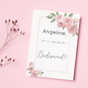 Invitación Acuarela botánica pastel floral rosa de dama de ho