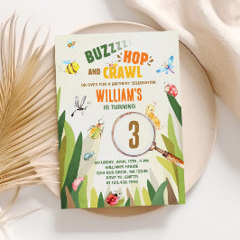 Invitación Acuarela Bug Insect Boy Cumpleaños