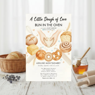 Invitación Acuarela Bun in the Oven Bakery Baby Shower