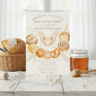 Invitación Acuarela Bun in the Oven Bakery Baby Shower