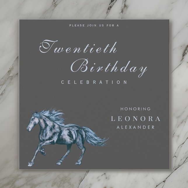 Invitación Acuarela Caballo místico CUALQUIER fiesta de cumpl (Subido por el creador)