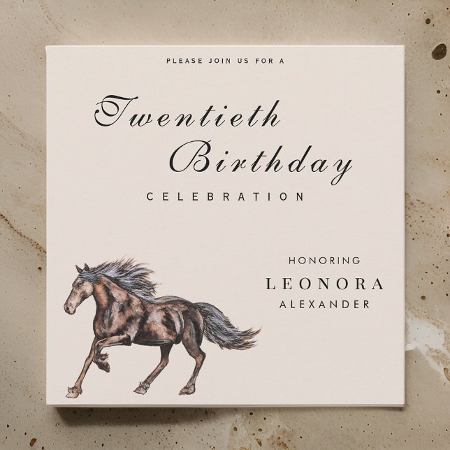 Invitación Acuarela Caballo místico CUALQUIER fiesta de cumpl (Subido por el creador)