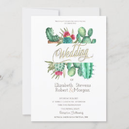 Invitación Acuarela Cactus Polka Dots Boda