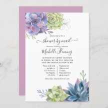 Acuarela Cactus Suculta a Baby Shower por correo