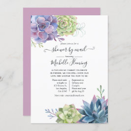 Invitación Acuarela Cactus Suculta a Baby Shower por correo