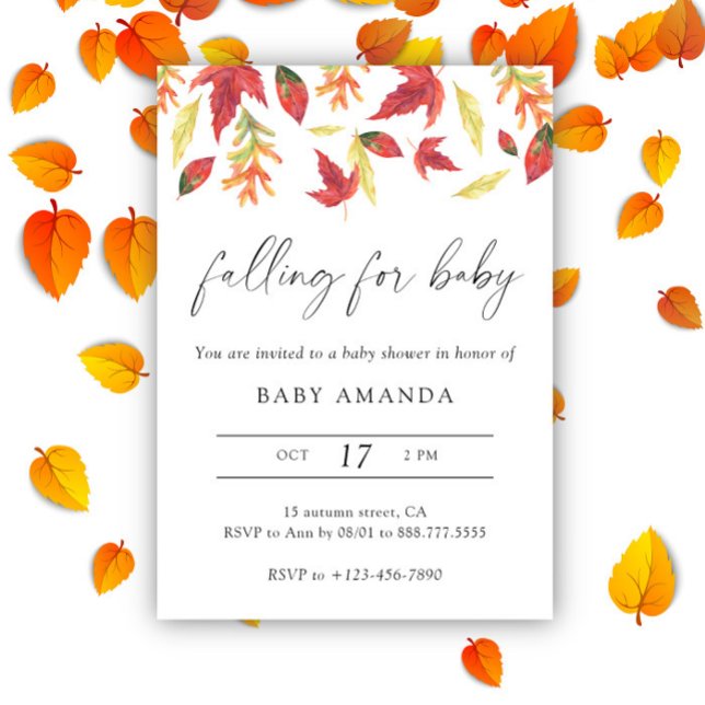 Invitación Acuarela Cae en la ducha para bebés (Subido por el creador)