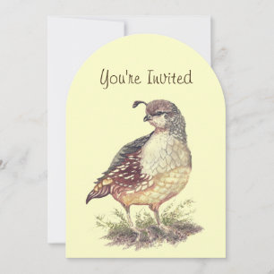 Invitación Acuarela California Quail Bird Lover