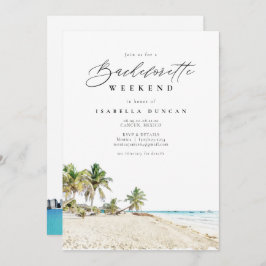 Invitación Acuarela Cancún México Bachelorette Itinerario