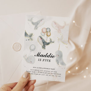 Invitación Acuarela Caprichosa Bajo el Mar Cumpleaños de Ball