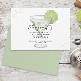 Invitación Acuarela caprichosa Margarita Lime Calligraphy