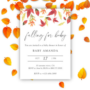 Invitación Acuarela cayendo para baby shower