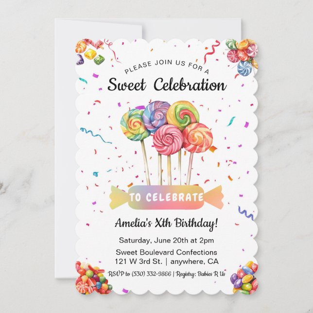 Invitación Acuarela Celebración Dulce Día del Niño (Anverso)