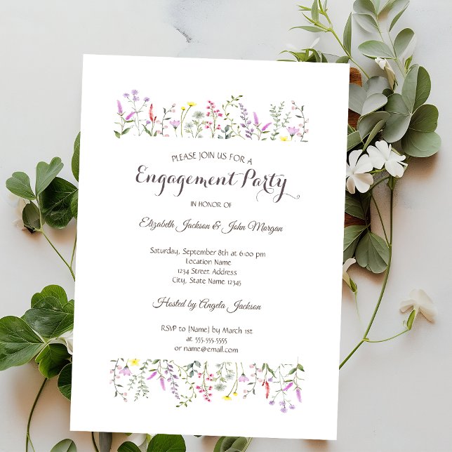Invitación Acuarela Chic Flor Silvestre (Subido por el creador)