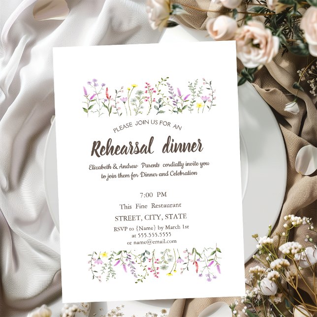 Invitación Acuarela Chic Flor Silvestre (Subido por el creador)