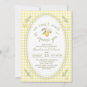 Invitación Acuarela ciao bambino limones baby shower