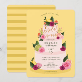 Invitación Acuarela Citus Floral 3 niveles Ducha de novia