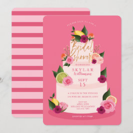 Invitación Acuarela Citus Floral 3 niveles Ducha de novia