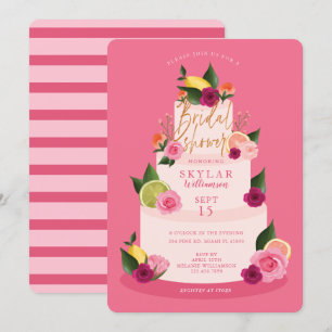Invitación Acuarela Citus Floral 3 niveles Ducha de novia