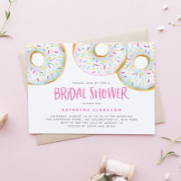 Acuarela Color blanco salpicar Donuts Ducha Bridal