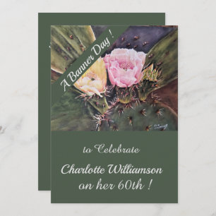 Invitación Acuarela color rosa y amarillo pálido floral