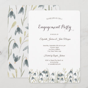 Invitación Acuarela Compromiso de Flores Silvestres Campanill