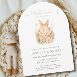 Invitación Acuarela Conejito Pascua Primavera Shower de Bebé