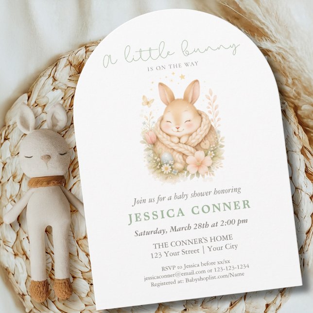 Invitación Acuarela Conejito Pascua Primavera Shower de Bebé  (Subido por el creador)