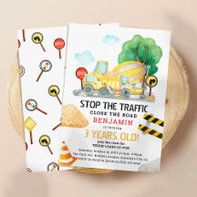 Acuarela Construcción Niños Cumpleaños Cualquier E