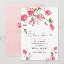 Acuarela Coral Magnolia Baby Showe