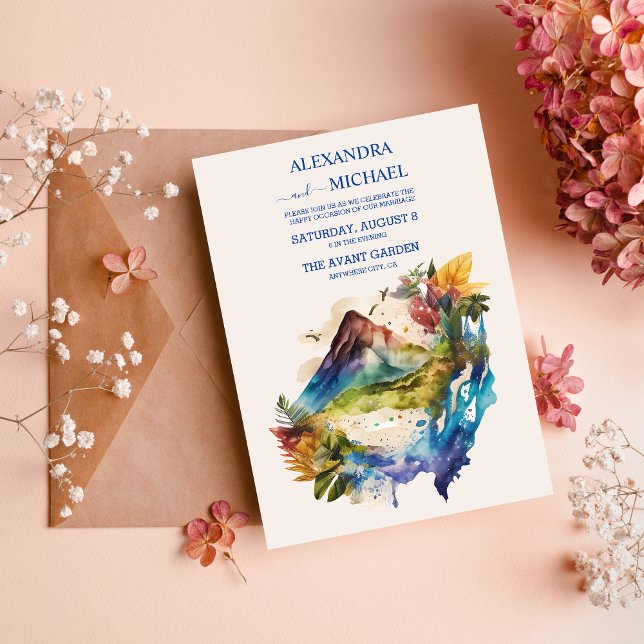 Invitación Acuarela Costa Rica Boda de destino (Subido por el creador)