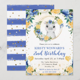 Invitación Acuarela Cumpleaños Niños Hipopótamo Jungla Lindo
