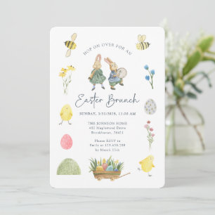 Invitación Acuarela Cuta, Brunch Ilustrativo De Pascua