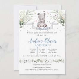 Invitación Acuarela Cute Teddy Bear Niño Cristalización