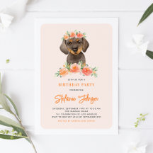 Acuarela Dachshund Peach Florals