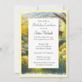 Invitación Acuarela Daffodil Garden Cumpleaños